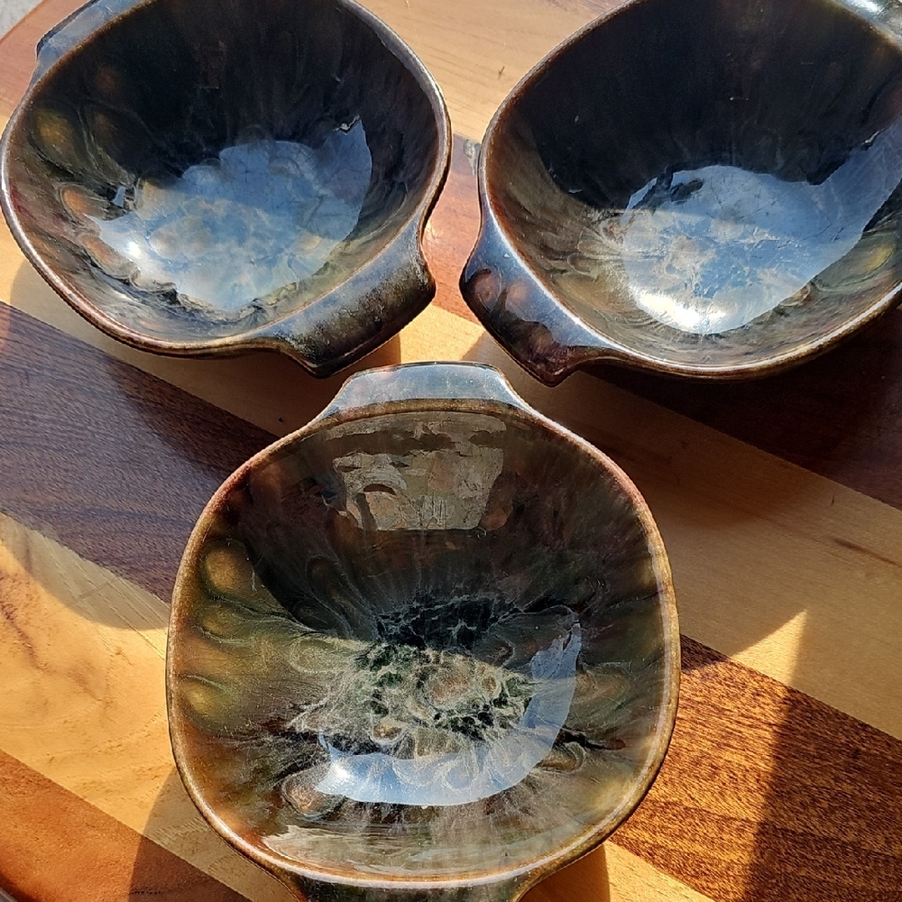Set Of 3 Smal Bowls Vintage MCM Ceramique De Beauce